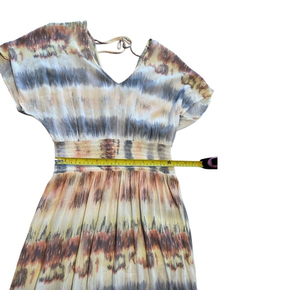 Gypsies & Moondust Tie Dye Maxi Dress Medium Smocked Waist Boho Sz M Semi Sheer - Picture 9 of 11